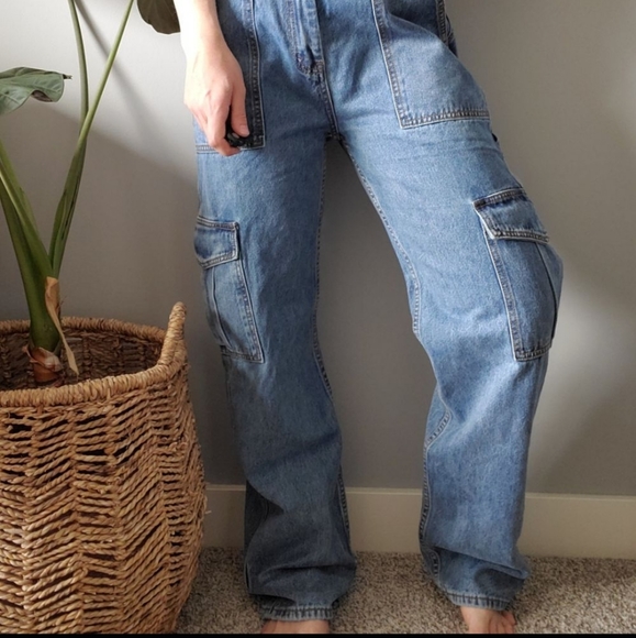 NWT 90s Wide Leg Utility Cargo Jeans - Picture 6 of 12